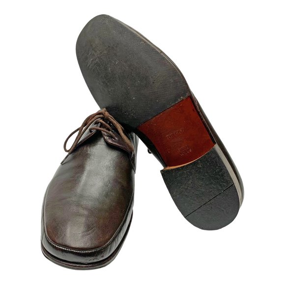 BALLY‎ Brenzo Chocolate Leather Laced Up Oxfords